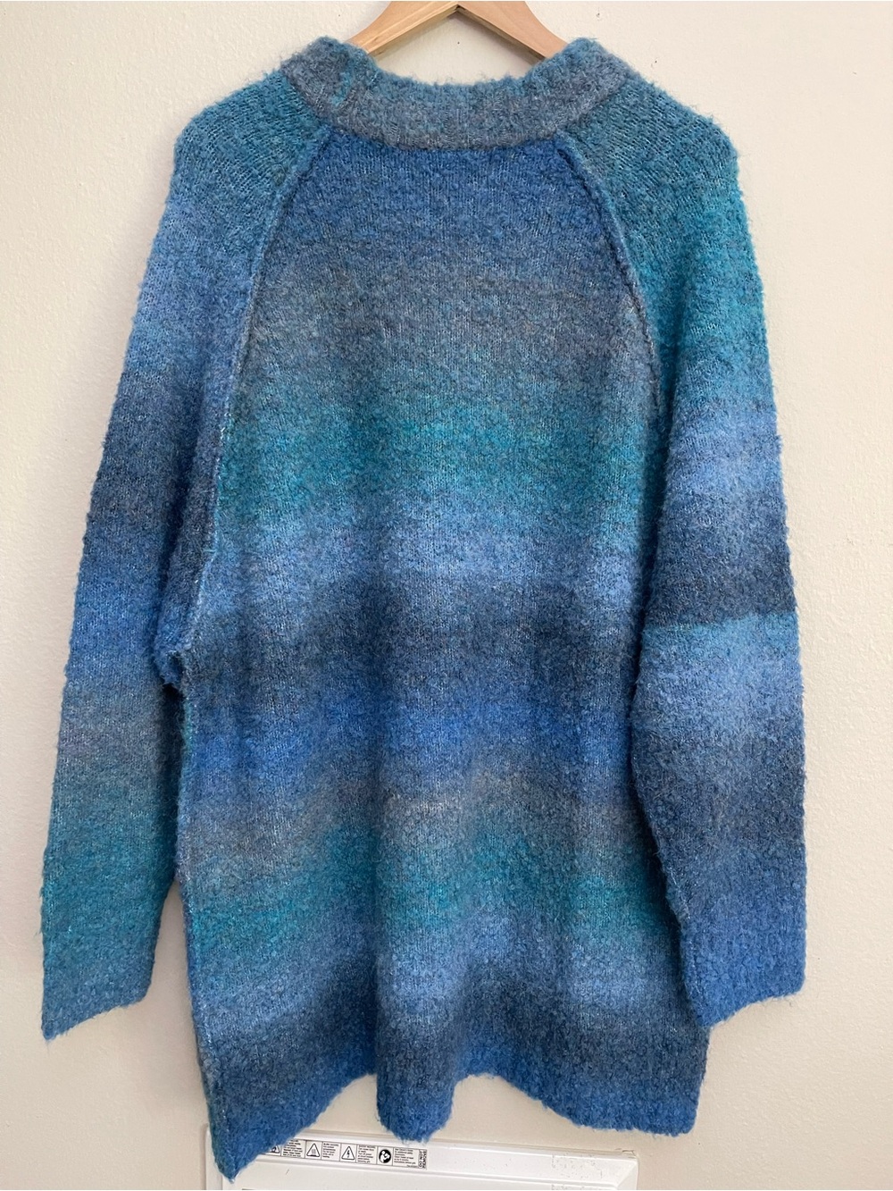Natural Life Blue Ombré Tunic Sweater size XL Oversized Coastal Chic Boho Artsy - Picture 4 of 9
